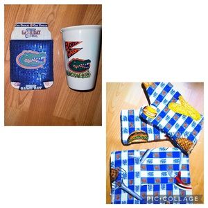 Florida Gators Bundle - apron, pot holders, cup, can coolie